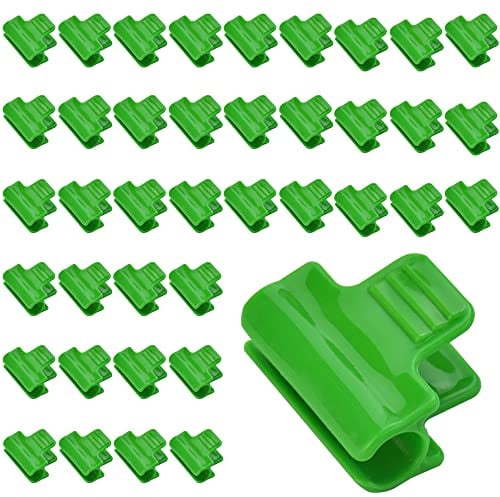 JUNMEIDO 40 pcs Clips Invernadero Verde Clip para Sujetar Plástico de Invernadero Clips de Peliculas Abrazadera de Tubo de Invernadero a Prueba de Viento para Refugios de Marco de Invernaderos- 11mm