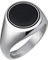 Breil, Ring Code Collection, Edelstahlring mit Glänzender Oberfläche und Schwarzem Onyx, Ring mit Einfachem und Minimalistischem Design