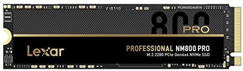 Lexar Professional NM800 PRO SSD 512 GB PCIe Gen4 NVMe M.2 2280 interno Solid State Drive, fino a 7450 MB/s in lettura, per PS5, giocatori e creatori (LNM800P512G-RNNNG)