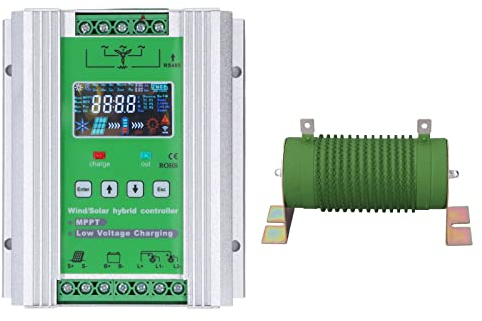 Pilipane 1000 W Wind Solar Hybrid Controller,MPPT Wind Solar Hybrid Charge Controller High Efficiency Wind Solar Charge Regler for Wind Generator Solar Panel System (DC12V/24V/48V),