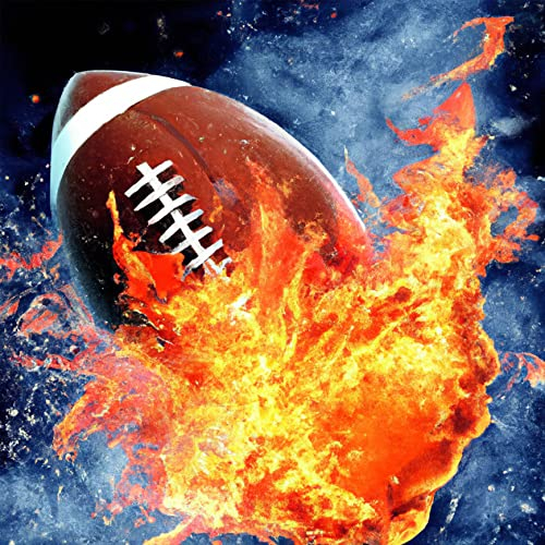 Ginfonr Diamond Painting 5D Diamant Malerei Flamme Rugby Ball Ball Nach Anzahl Kits Full Drill Paint Mit Diamonds Arts Wall Decor 30 * 30 CM