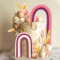 JeVenis Boho Tortendeko Babyparty Groovy Regenbogen Tortendeko Kuchen Topper Kinder Geburtstag Babyparty Hochzeit Cupcake Topper