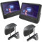 Caliber 2 Lecteur DVD Portables avec Support d'appui-tête - Port USB MPD298 - Écran de 9 Pouces - Utilisez séparé ou synchronisé - Plug Jack AUX 3.5 - Noir - 227 x 171 x 38 mm