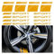JNNJ 12PCS Reifen-Sport-Logo-Emblem-Streifen, Auto Reifen Buchstaben Gummi Aufkleber, Reflektierende Aufkleber für Autofelgen, Reifen Felge Sicherheit Zubehör(Gelb)