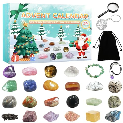 Adventskalender 2024 Kinder Frauen Mädchen 5 6 7 8 10 12 Jahre Adventskalender Schmuck Damen Edelsteine Für Kinder Kinder Adventskalender 2024/2025 Kristalle Adventskalender Steine Advent Calendar