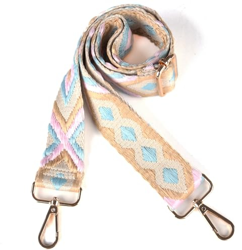 Hibate Taschengurt 3.8cm Breit Taschengurte zum Wechseln Taschenband Schulterriemen Schultergurt für Taschen Trageriemen Taschenriemen Handtaschen Gurt - Blau/Pink