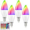 Kowanie E14 LED Warmweiss Glühbirne RGB - 4 Stück RGB Farbwechsel Kerzen Lampe 4W Leuchtmittel Dimmbar mit Fernbedienung 3000K Farbige Edison Birne Glühlampe Deko für Cafe Bar KTV
