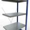 qpool24 Anbauregal, Fachbodenregal Stecksystem MULTIplus250, 2000 x 750 x 500 mm (HxBxT), 5 Fachböden, Kreuzstrebe, RAL 5010 enzianblau/verzinkt/verzinkt