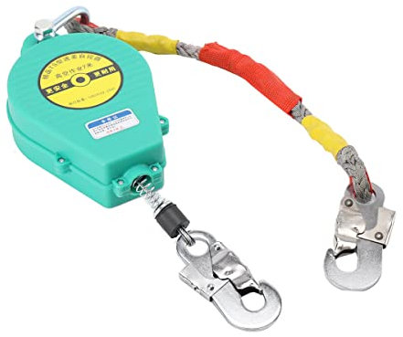 SUDEG Höhensicherungsgerät, 7M Absturzsicherung Einziehbar 330lbs Fallschutz Absturzsicherung Dach mit Legiertem Stahlhaken & Stahldrahtseil 23ft (7m)