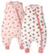 Unnivoll Baby Schlafsack mit Füßen 1,5 Tog 2er Pack Schlafsack Baby Baumwolle Ganzjahre Schlafsack mit Beinen Babyschlafsack Weich 70 cm für Jungen Mädchen Erdbeere