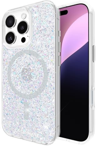 Case-Mate iPhone 16 Pro Case [Compatible with MagSafe] - Stylish Sparkly Phone Case with 12ft Drop Protection - Premium Magnetic Cover for iPhone 16 Pro - Twinkle Disco