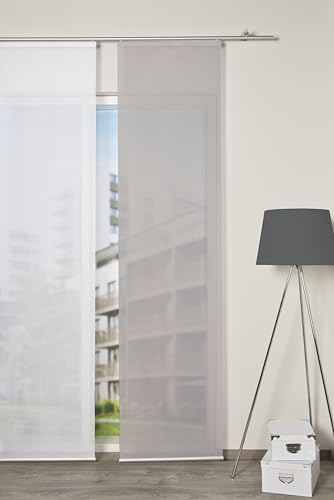 Vision S halbtransparenter Schiebevorhang ROM, in Bambus-Optik, Uni, Seiten lasergeschnitten, Farbe: Taupe, Größe: 245 x 60 cm, Anzahl:1x