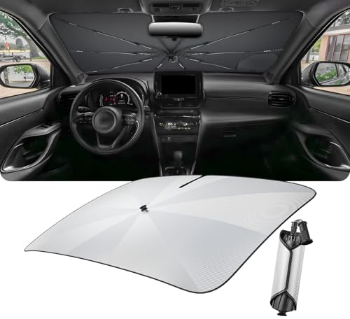 LUWU [Mejorado] Parasol Paraguas Coche Compatible con Toyota Yaris Cross 2021-2025 2026 Parabrisas Protección UV Parasol Auto Parabrisas Parasol Parasol Paraguas Yaris Cross Accesorio