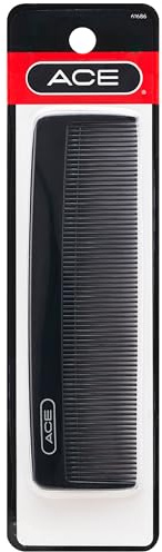 Goody Ace Classic Bobby Pocket and Purse Comb - 5 Inch, Black, Durable & Flexible Teeth, Suitable for All Hair Types, Fine Comb Teeth for Thin to Medium Hair
