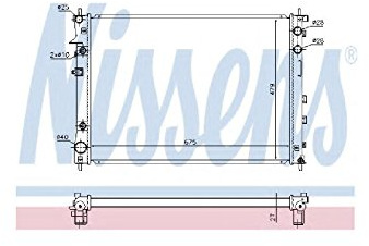Nissens Radiator w/Integrated Transmission Oil Cooler - 67727