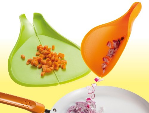 BRANDANI SET 2 PEZZI TAGLIERE TAGLIA E PREPARA VERDE ARANCIONE CUCINA CHEF 55520