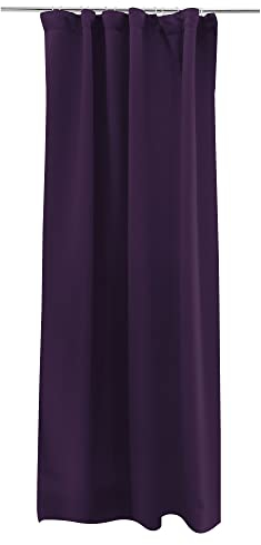 Victoria M. Aurora Verdunkelungsvorhang Blickdicht Thermovorhang mit Kräuselband, für Gardinenstangen und -schienen 140 x 245cm, Aubergine