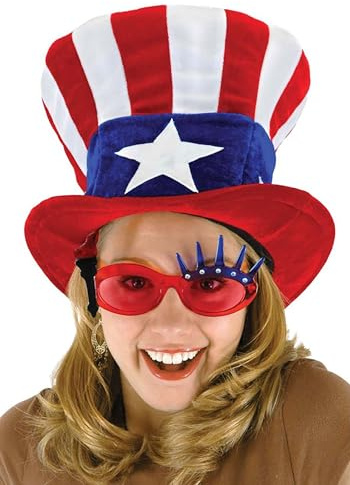elope Uncle Sam Hat for Adults - Patriotic USA Costume Accessory, Adjustable Stars & Stripes Hat, 4th of July Party Hat Standard