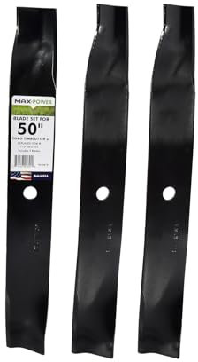 Maxpower 561381B Lot de 3 Lames à Levage élevé pour tondeuses Toro Time Cutter Z de 127 cm Remplace Le numéro OEM 110-6837-03, 112-9759-03, et 115-5059-03