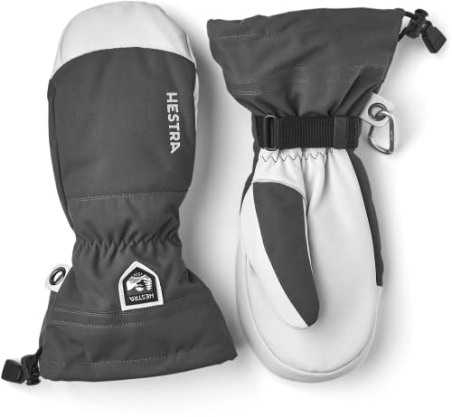 Hestra Army Leather Heli Ski- und Kaltwetter-Fäustlinge, Grau, Größe 10