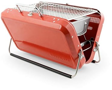 Kikkerland BQ01-RD Tragbarer Grillkoffer, rot