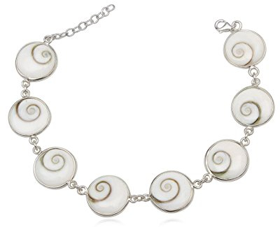 EYS JEWELRY Armband Damen 925 Sterling Silber Shiva Auge Muschel weiß Damen-Armband