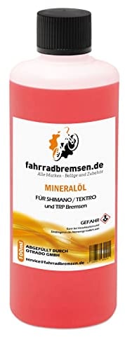 OTRADO - Mineralöl für Shimano Bremsen - 100ml Flasche - Bremsflüssigkeit für hydraulische Scheibenbremsen - Hydrauliköl