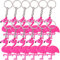 TE-Trend Flamingo-Anhänger 12er Set - niedlicher Tier-Schlüsselanhänger - Flamingo-Keychain - Kunststoff-Flamingo in leuchtendem Rosa - farbenfrohes Flamingo-Accessoire für Kinder und Erwachsene
