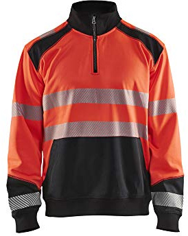 Blaklader 355625285599M Half-Zip Sweatshirt, High Vis Rot/Schwarz, Größe M