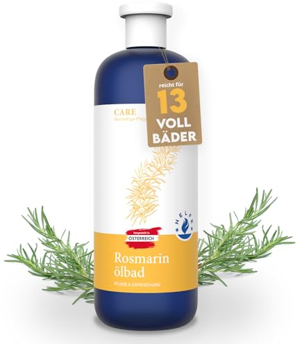 HELFE® Rosmarin Badeöl (200 ml) - wirkungsvoller Badezusatz für die Durchblutung, auch als Fussbad, wirkt entzündungshemmend und schmerzlindernd