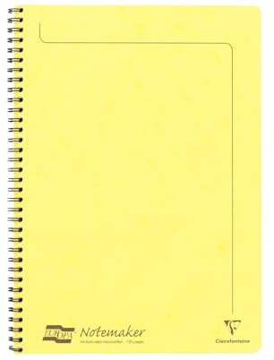 Clairefontaine 3094Z Spiralheft Europa A4 Notemakers 60 Blatt liniert Gelb