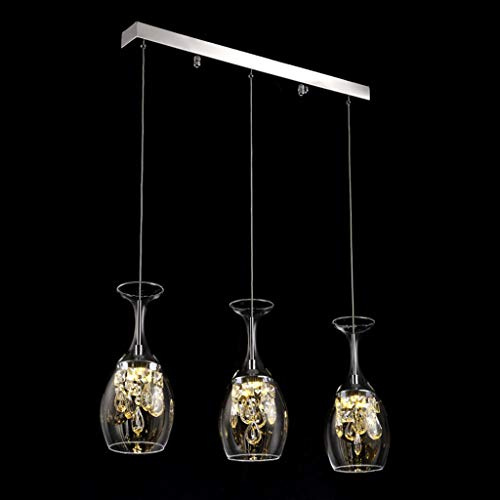 Lustre en Cristal de Restaurant LED Lustre en Verre de Maison de Lampe de Plafond, lumière Jaune Chaude de LED, approprié au Bar de Restaurant, économie d'énergie
