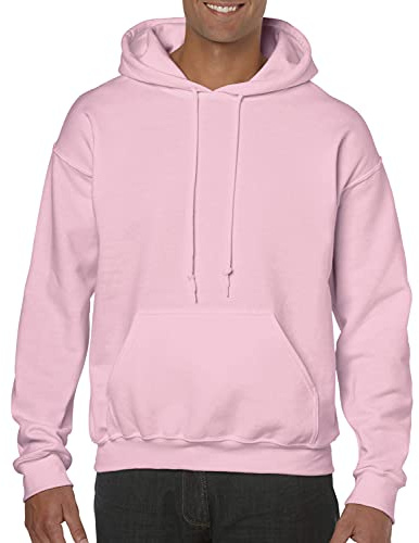 Gildan Men's Hooded Pullover Adult 50/50. Hooded Sweat/18500, Plain, light pink, XL