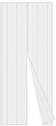 Sekey 90 x 210 cm Moustiquaire pour Portes, Avancée Rideau Magnétique Anti-insectes pour Porte de Balcon, porte Cave, Porte de Terrasse, Montage Facile à Coller, Kit d'installation Complet, Blanc