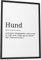 Papierschmiede® Definition: Hund, DIN A3 fertig gerahmt (Rahmen: Material und Farbe wählbar), Wandbild für Wohnzimmer, Schlafzimmer, Küche, Esszimmer, Poster Geschenk Wanddeko aufhängefertig