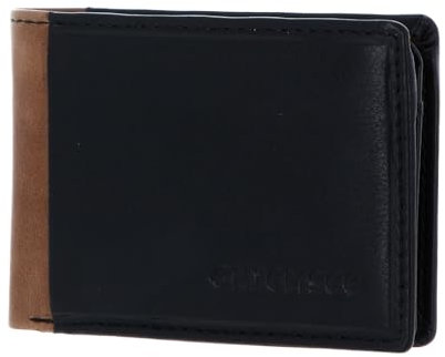 Chiemsee Leder Geldbörse Houston RFID Mini Wallet Black/Cognac schwarz braun