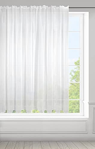 Eurofirany Lucy Voile-Vorhang, Weiß, 350 x 150 cm