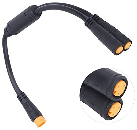 Alomejor Electric Bike Cable Waterproof Y Splitter 1 to 2 Cable with 3 Pin Connector for BBS01/BBS02/BBSHD Shift Sensor Brake