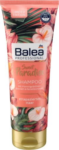 Balea Professional SWEET PARADISE Paradise Shampoo mit Flamingoblüten-Extrakt und Paradiesnussöl für strapaziertes Haar, 250 ml (Limited Edition)