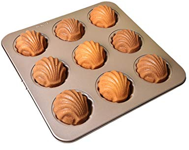 GCX- Torta del Molde Antiadherente Molde de la hornada de Oro de Nueve conectada Shell Madeleine hornada de la Torta de la Bandeja Principal Horno Medio Otoño Torta de Luna Conveniente
