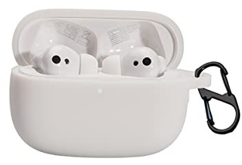 BoLuo Case for Honor Earbuds 3 Pro with Carabiner, Silicone Anti-fall Earphone Cover Skins Pounch,Protective Cover Shockproof Shell for Honor Earbuds 3 Pro TWS Wireless Bluetooth Earphone (white)