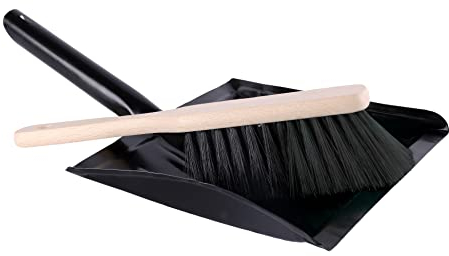 Garronda Ensemble Pelle à poussière et Brosse de Nettoyage Combinaison de Pelle à débris, 1 Balayette en Bois et 1 Pelle en Métal GD-0010 (Vert)