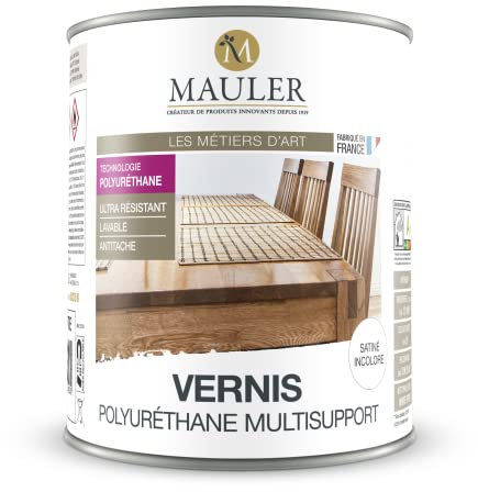 Mauler - Vernis Polyurethane Multisupport - Satiné Incolore - Vernis Adapté à Tous Type de Support (Satiné Incolore, 2,5L)