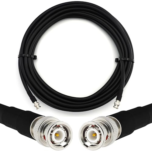RANGEFUL 15m BNC Stecker auf BNC Stecker Koaxialkabel — 15 Meter Vollkupfer HF400 Flexibles Verlängerungskoax 50 Ohm (LMR400 UF UltraFlex Äquivalent) — für RF Antenne/HAM Radio/CB/WLAN