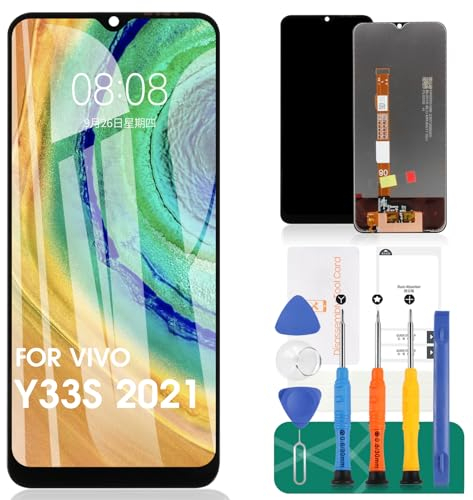 Écran LCD de rechange pour Vivo Y33S 2021 pour Vivo Y33S Écran tactile V2109 Kit de réparation (noir sans cadre)