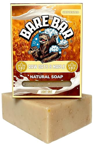 Mens Soap - Bare Bar - Natural Mens soap bar UK - Handcrafted Exfoliating Cold Process Natural Body Soap bar for Men - Vegan, Plastic Free, Cruelty Free, 142g, hand soap (Unscented)