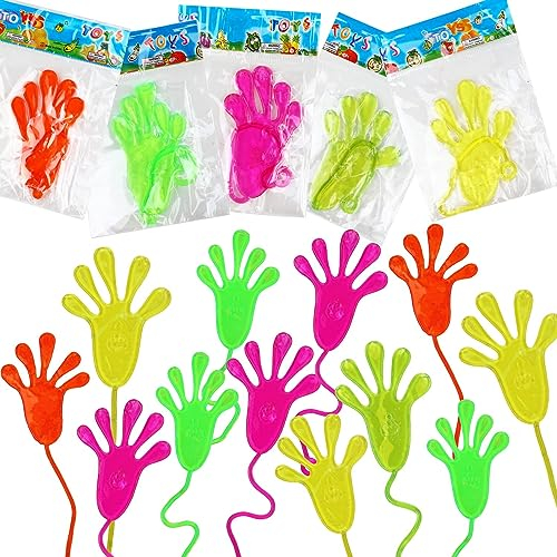 DERAYEE 12 Stück Klatschhand Kinder,Bunte Glibberhände Set,Klebrige Hände für Kinder Give Away Geschenk Party