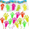 DERAYEE 12 Stück Klatschhand Kinder,Bunte Glibberhände Set,Klebrige Hände für Kinder Give Away Geschenk Party