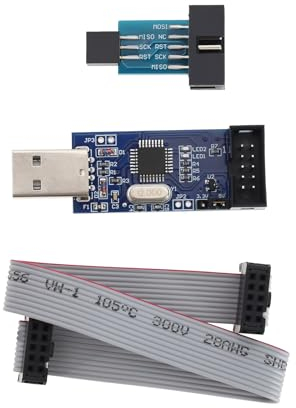 The Lord of the Tools 1 Set 51 AVR USB ISP ASP Mikrocontroller Programmierer Downloader mit Kabel 10Pin auf 6Pin Adapterplatine Kompatibel mit Atmel AVR und Mehr Programmierer