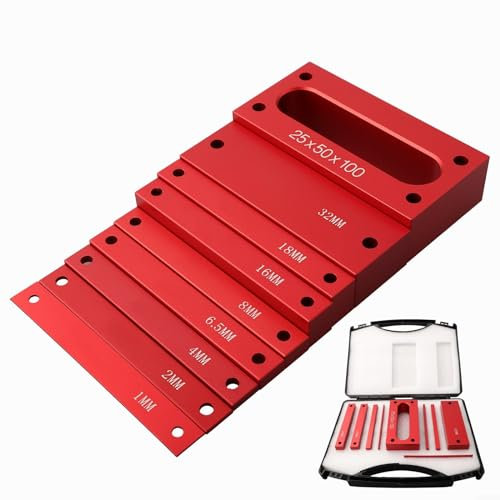 9Pcs Metric Setup Gauges Set, Precision Aluminum Alloy Setup Bars Guage Blocks Set, Metric Setup Blocks Height Gauge Measuring Tool For Router Table Saw